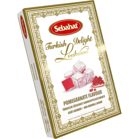 Lokum z granatu w otoczce pudrowej