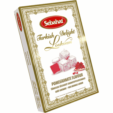 Lokum z granatu w otoczce pudrowej